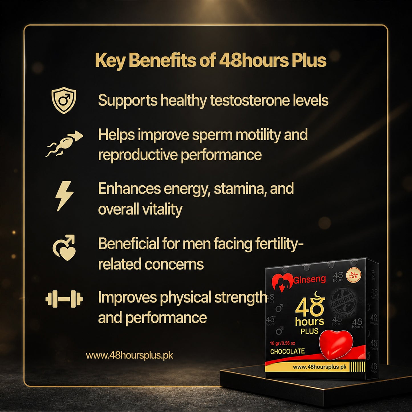 48 Hours Plus | Ginseng Chocolate - 3 Pack