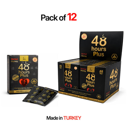 48 Hours Plus | Ginseng Herbal Honey Sachets - 12 Pack