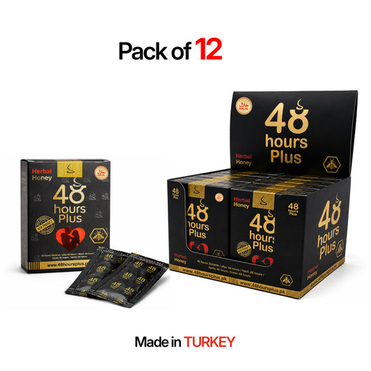 48 Hours Plus | Ginseng Herbal Honey Sachets - 12 Pack