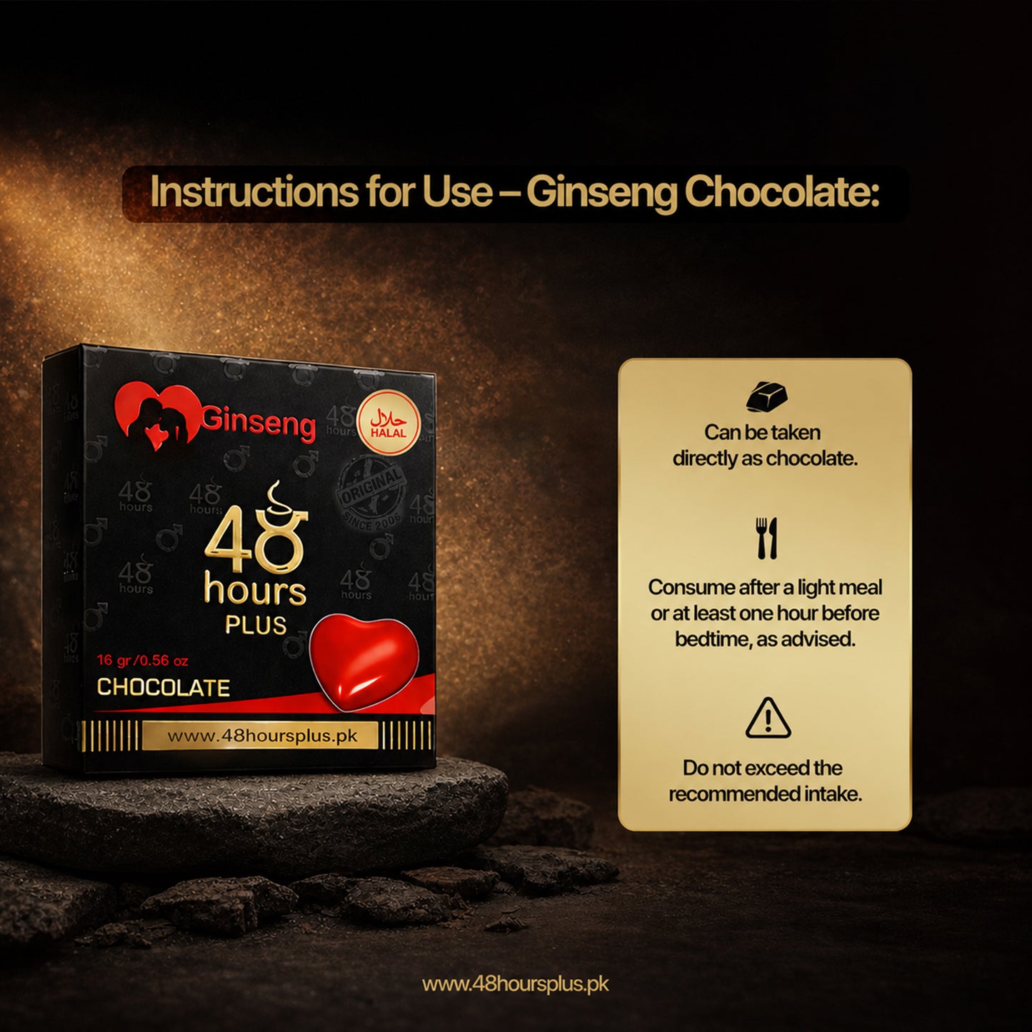 48 Hours Plus | Ginseng Chocolate - 3 Pack